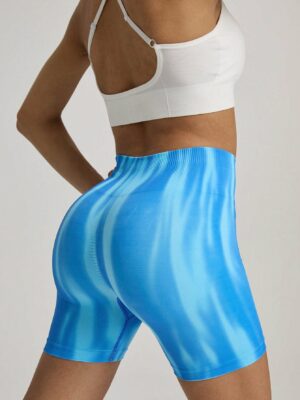 Summer Fashionable Tie-Dye High Waist Slim Fit Sports Shorts