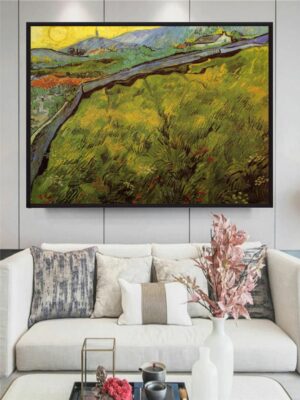 “Field Of Spring Wheat At Sunrise By Van Gogh Printed Framed Wall Art”