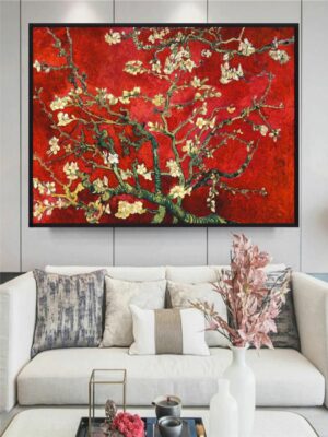 “Red & Green Mandorlo In Fiore (Red Variation) By Van Gogh”