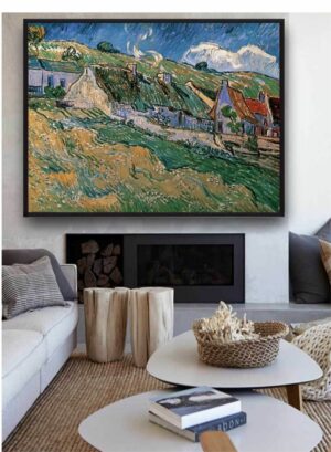 “Green & Blue Thatched Cottages By Van Gogh”
