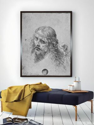 “Grey Wooden Head of Christ Wall Art”