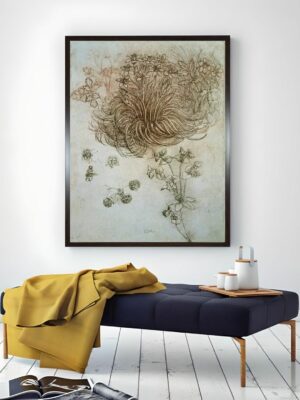 “Grey & Brown Wooden Star Of Bethlehem Anemone & Sun Spurge Painting Wall Art”