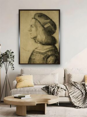 “Brown Bust Of Man In Profile Canvas Wall Painting”