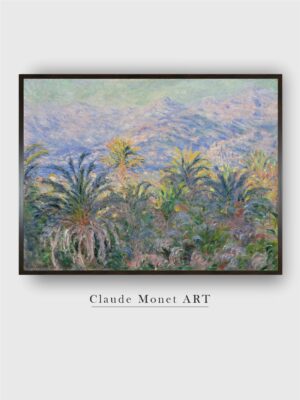 “Lavender Coloured Green Palm Trees Framed Painting Wall Art”