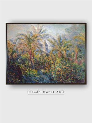 “Green  Yellow Garden in Bordighera Canvas Painting Framed Wall Art”