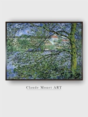 “Green  Blue Through the Trees Painting Framed Wall Art”