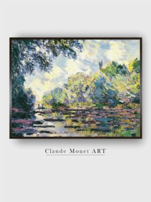 “Green  Blue The Seine at Giverny Wooden Monet Wall Painting”