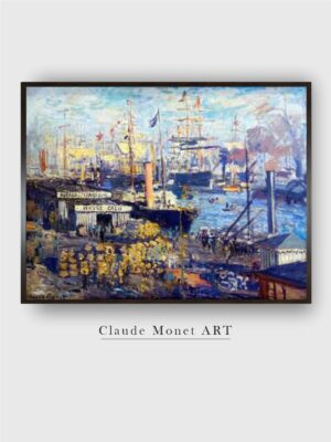 “Blue  Yellow Grand Quay At Le Havre Canvas Painting Wall Art”