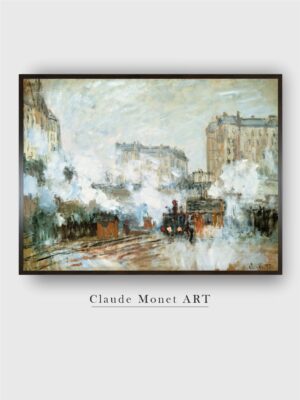 “Green  Grey Gare Saint Lazare Wall Painting Wall Art”