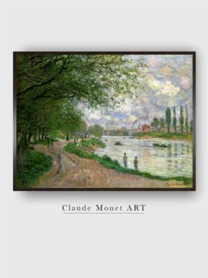 “Green The Island of La Grande Jatte by Claude Monet Canvas Painting Wall Art”