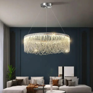 Modern LED Tassel Aluminum Chain Ceiling Chandeliers for Personality Living Dining Room Pendant Lights Home Decor Hanging light